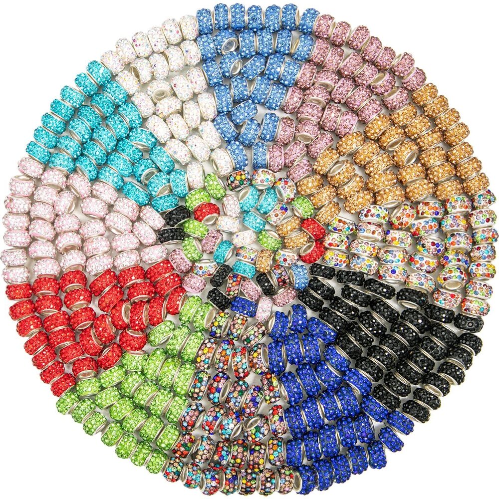 1685 150Pcs European Large Hole Beads Rhinestone European Beads Large Hole